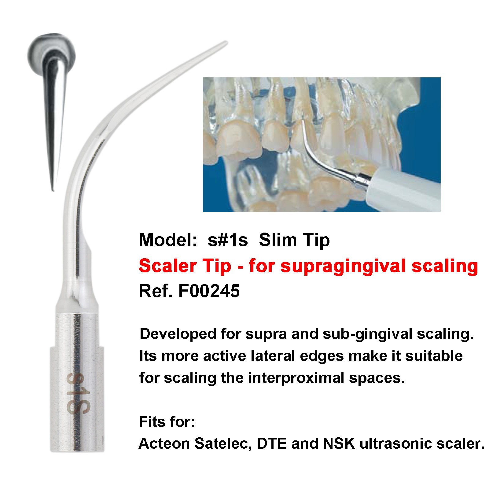NEWTRON P5 Scaler Tips Dental Perio Scaling Tip #1 #1S #2 #3 fit Acteon Satelec