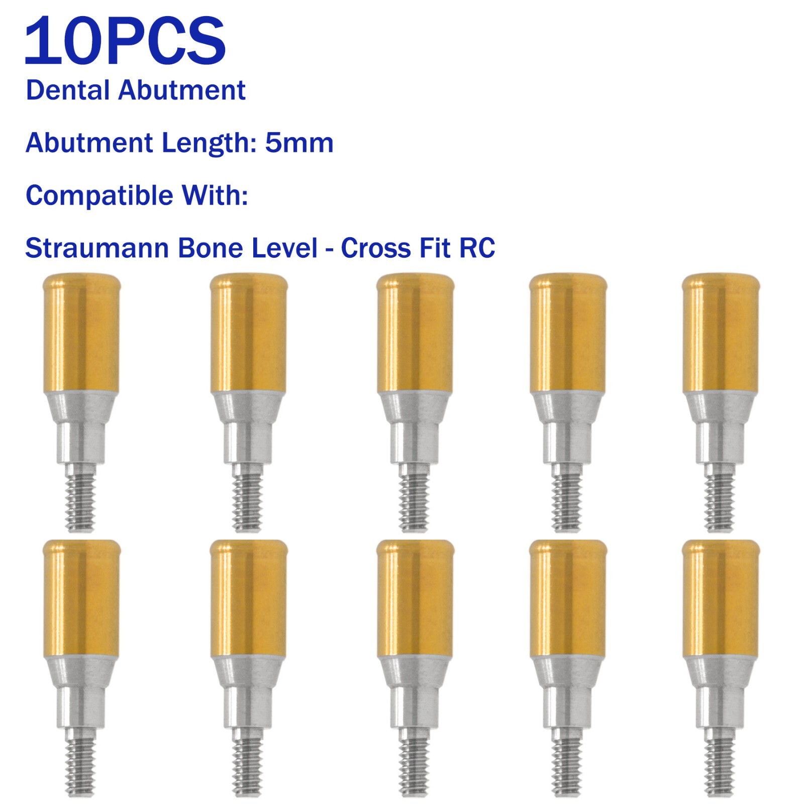 Dental Overdenture Abutment 5.0mm & Implant Retention Caps Tool fit Straumann RC