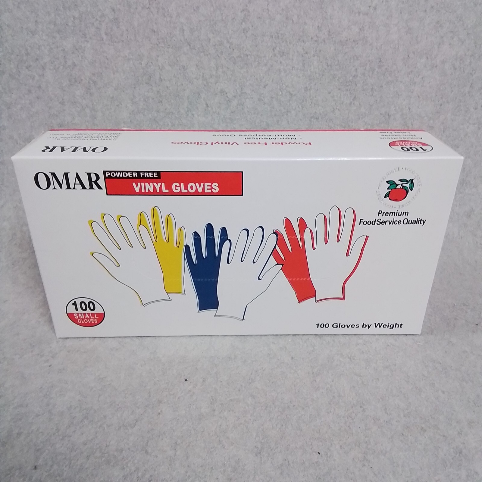 (100 Gloves) SMALL- Omar Disposable Powder-Free Vinyl General Purpose CLEAR