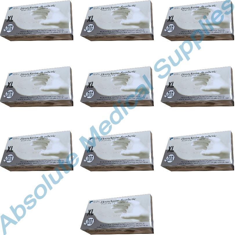 *1,000-Pieces* DermAssist Synthetic Powder-Free Vinyl Exam Gloves X-Large 161350