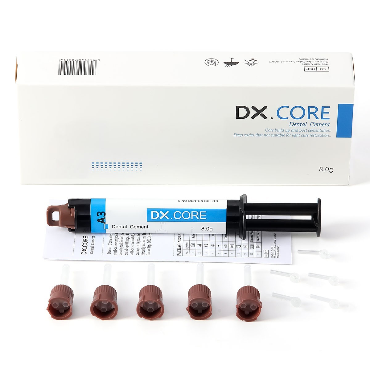 Dentex Dental Dual Cure Flowable Composite Resin Refill Core Build Up A3 8g