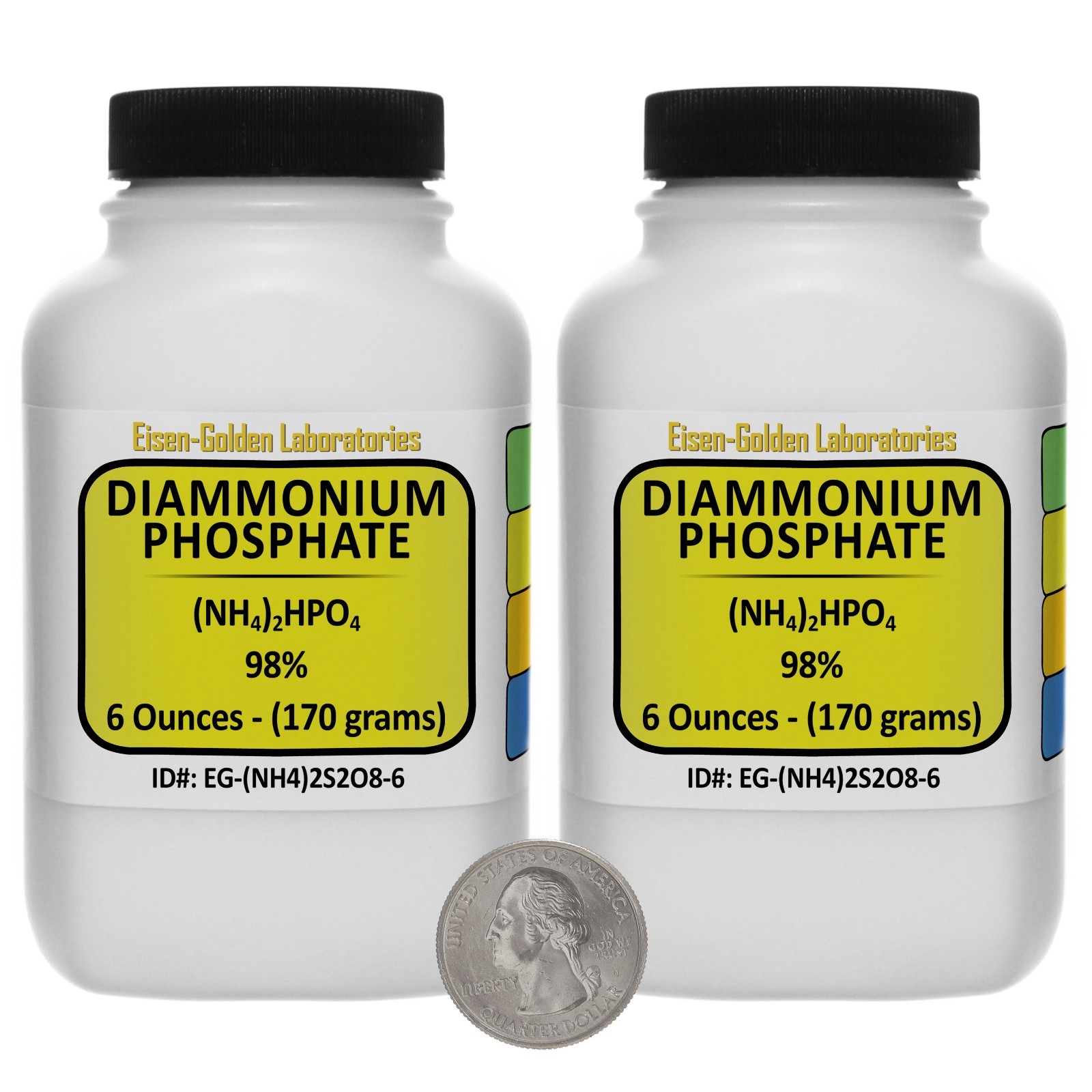 Diammonium Phosphate [(NH4)2HPO4] 98% Pure AR Grade Powder 12 Oz in Two Bottles