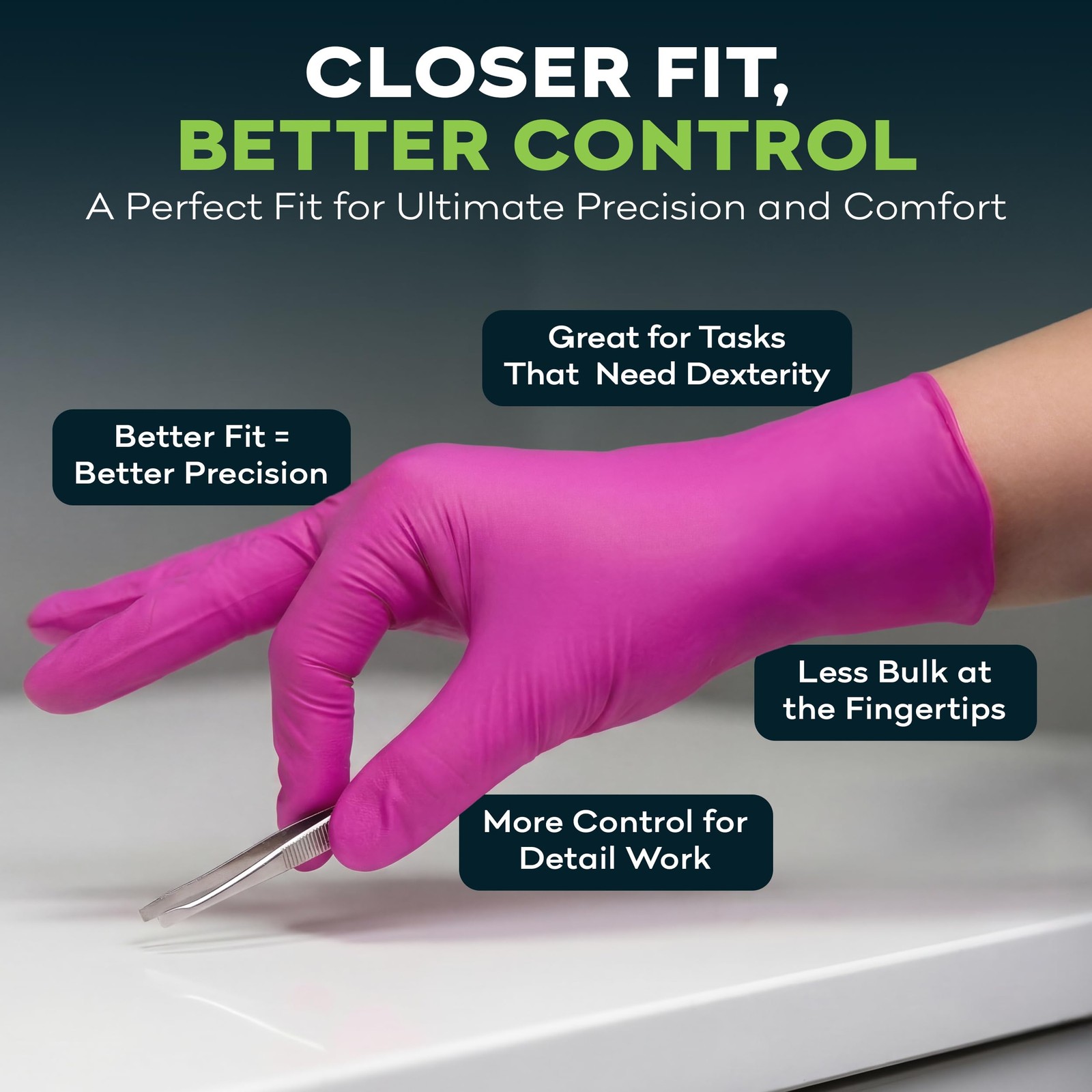 Pink Nitrile Disposable Gloves 50 Count XS, 3 Mil – FifthPulse Fuchsia Small