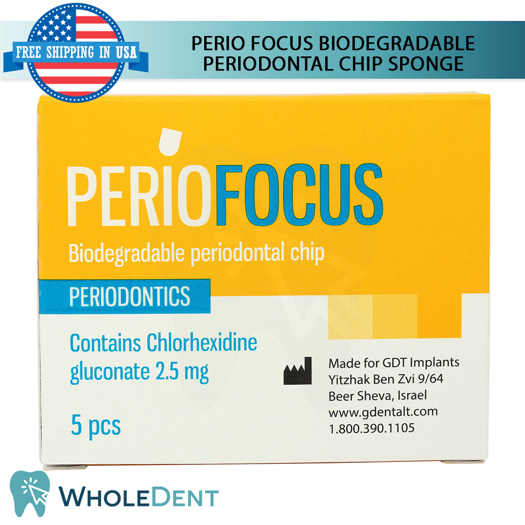 Dental PerioFocus Collagen Chips Sponge Perio Sterile Chlorhexidine Surgical
