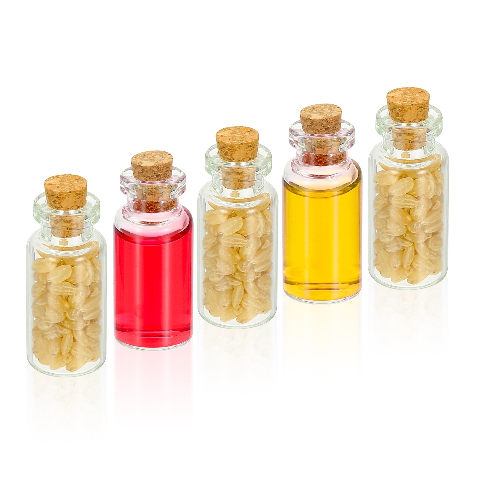 4ml Tiny Glass Bottles Vials 50Pcs Mini Clear Bottles Glass with Cork Stoppers