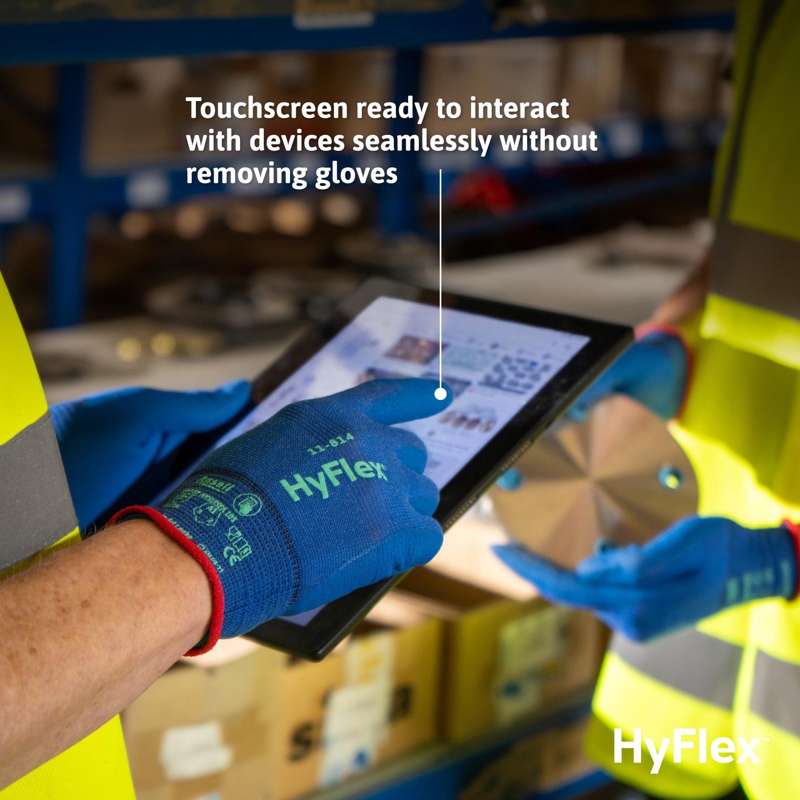 Ansell Hyflex 11-814 Multi-Purpose Touchscreen Work Gloves For Automotive