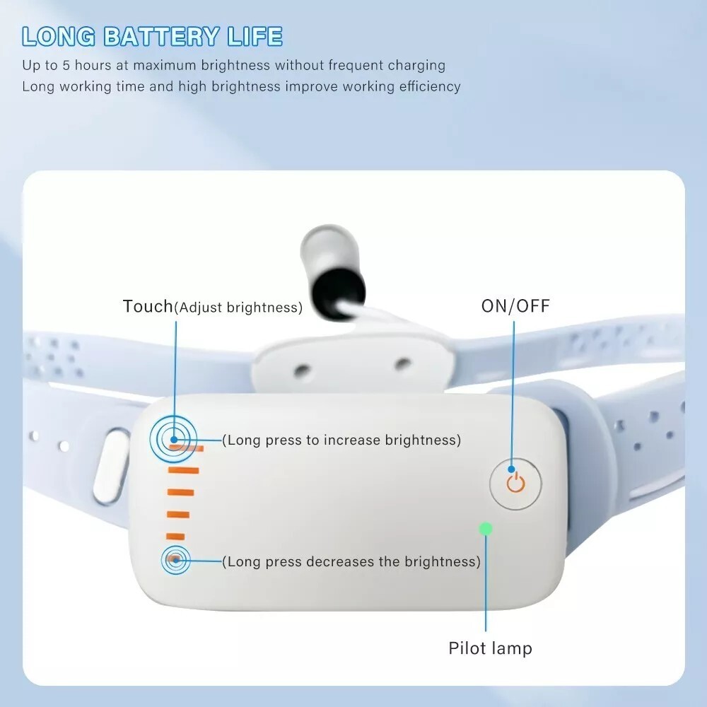 Dental Cordless 5W LED Lightweight Silicone Headlamp Wireless Light Filter Blue