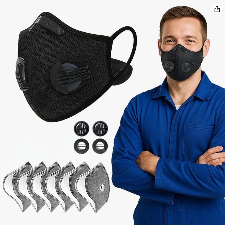 Reusable Cycling Sports Face Mask Breathing Valves With Replacement Filter US