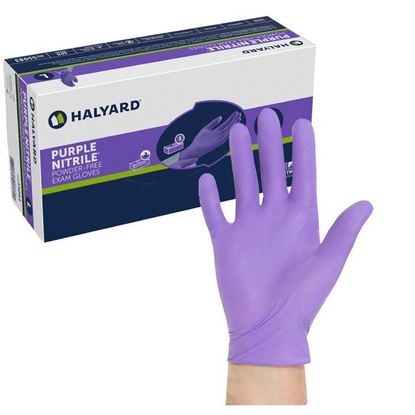 Purple Nitrile Powder-Free 9.5″ Exam Gloves, Medium, 100/Box