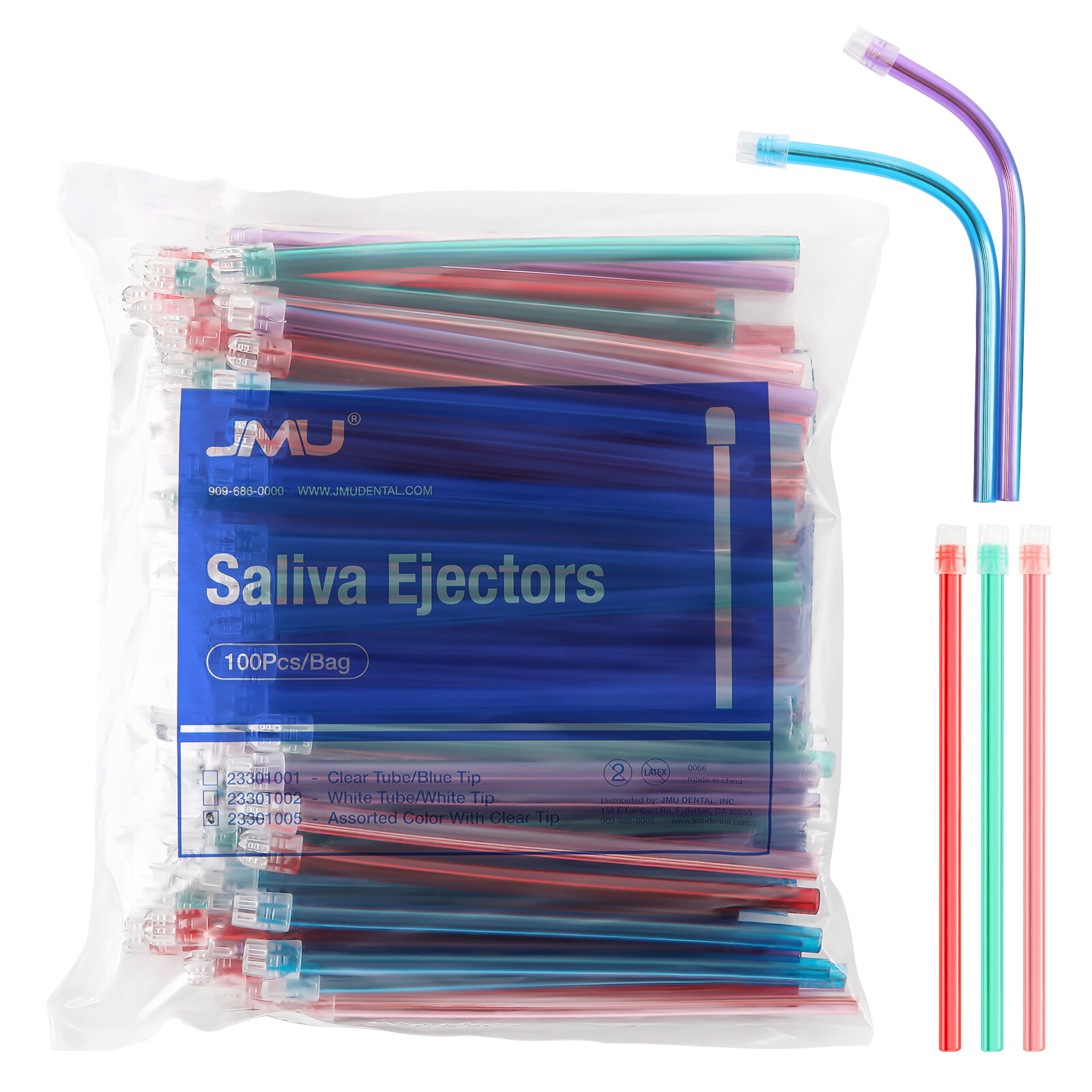 JMU Dental Saliva Ejectors Medical Grade Latex Free Evacuation Suction Tips