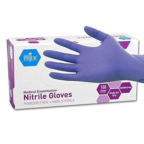 Disposable gloves Powder-Free Nitrile Exam Gloves, Iris Blue, Medium, Box/100
