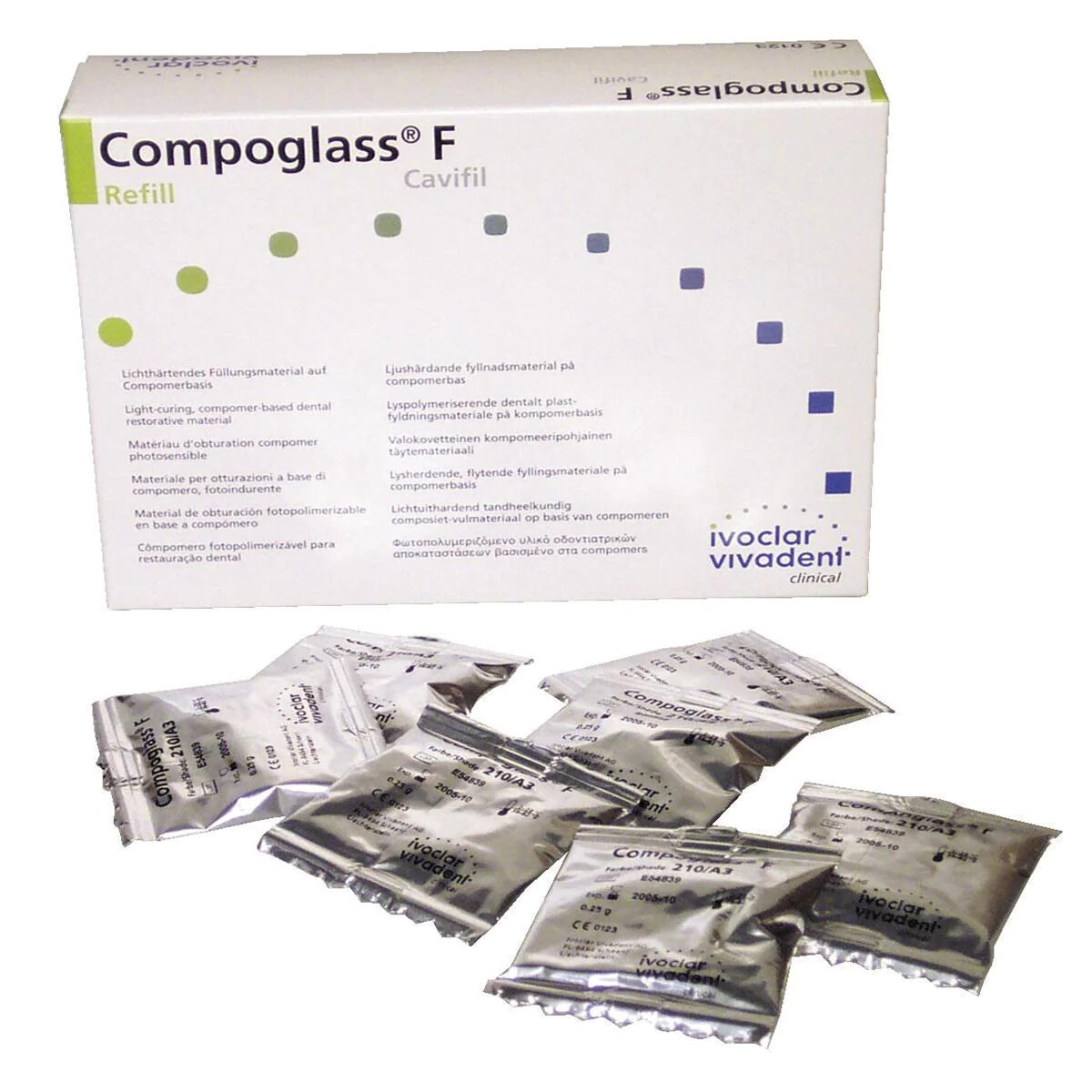 *20-Pack* Ivoclar Vivadent Compoglass F 0.25g 230/A3.5 Cavifil Cartridge 546983