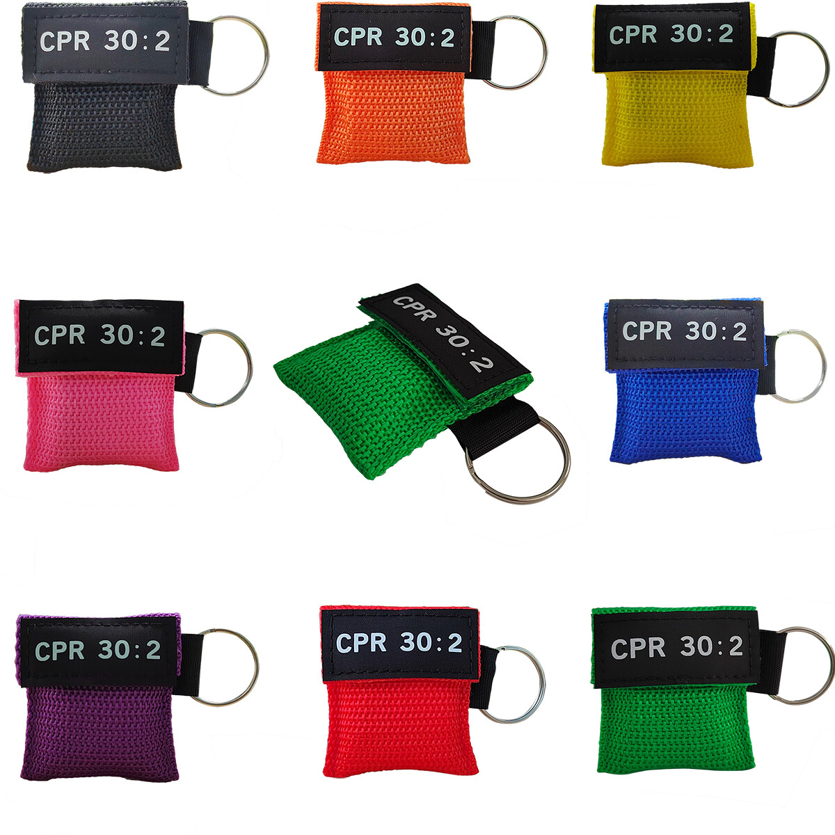 300pcs CPR Mask Random Color Keychain Pouch One-way Valve Respirater First Aid