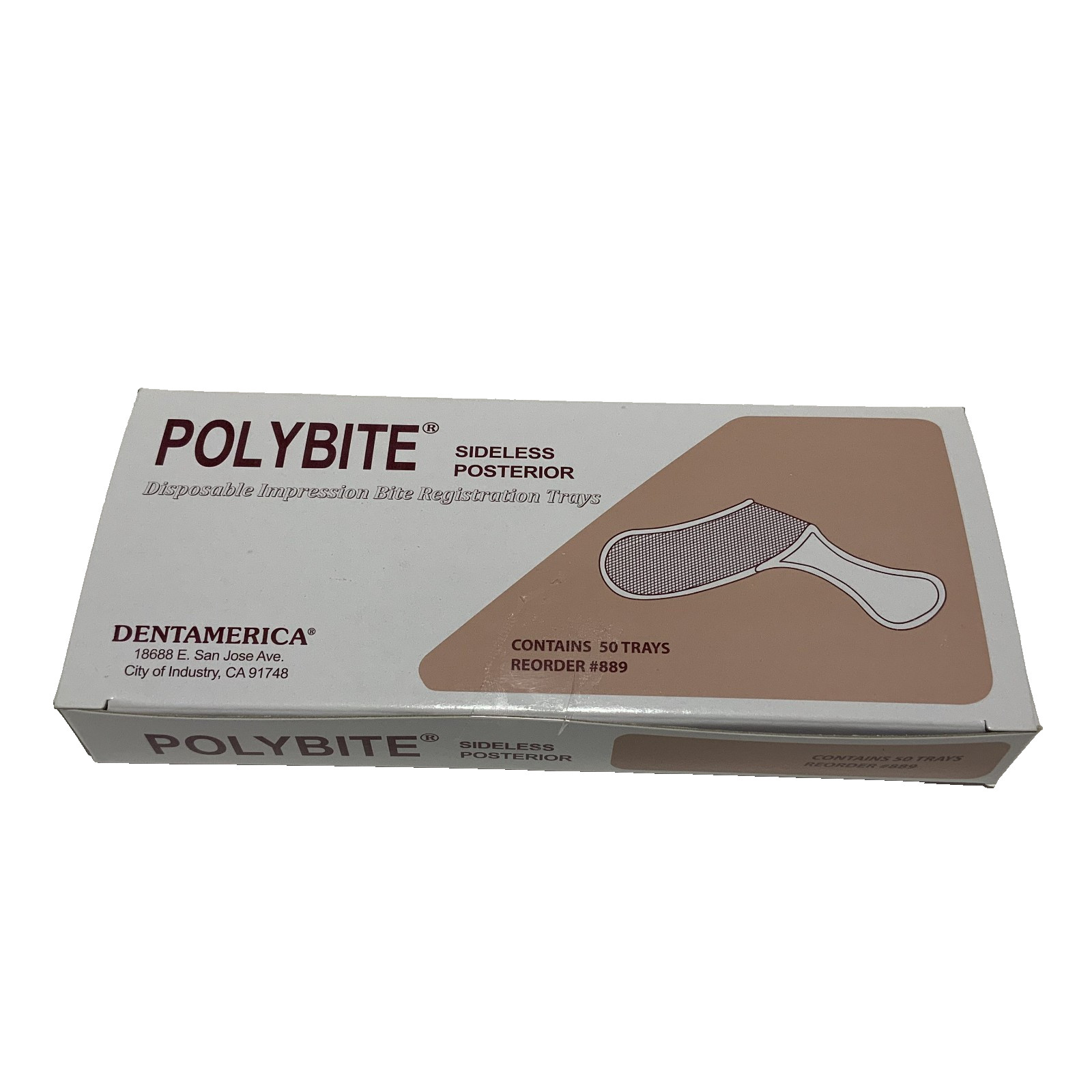 PolyBite Sideless Posterior Disposable Impression Bite Trays (50 qty) REF 889
