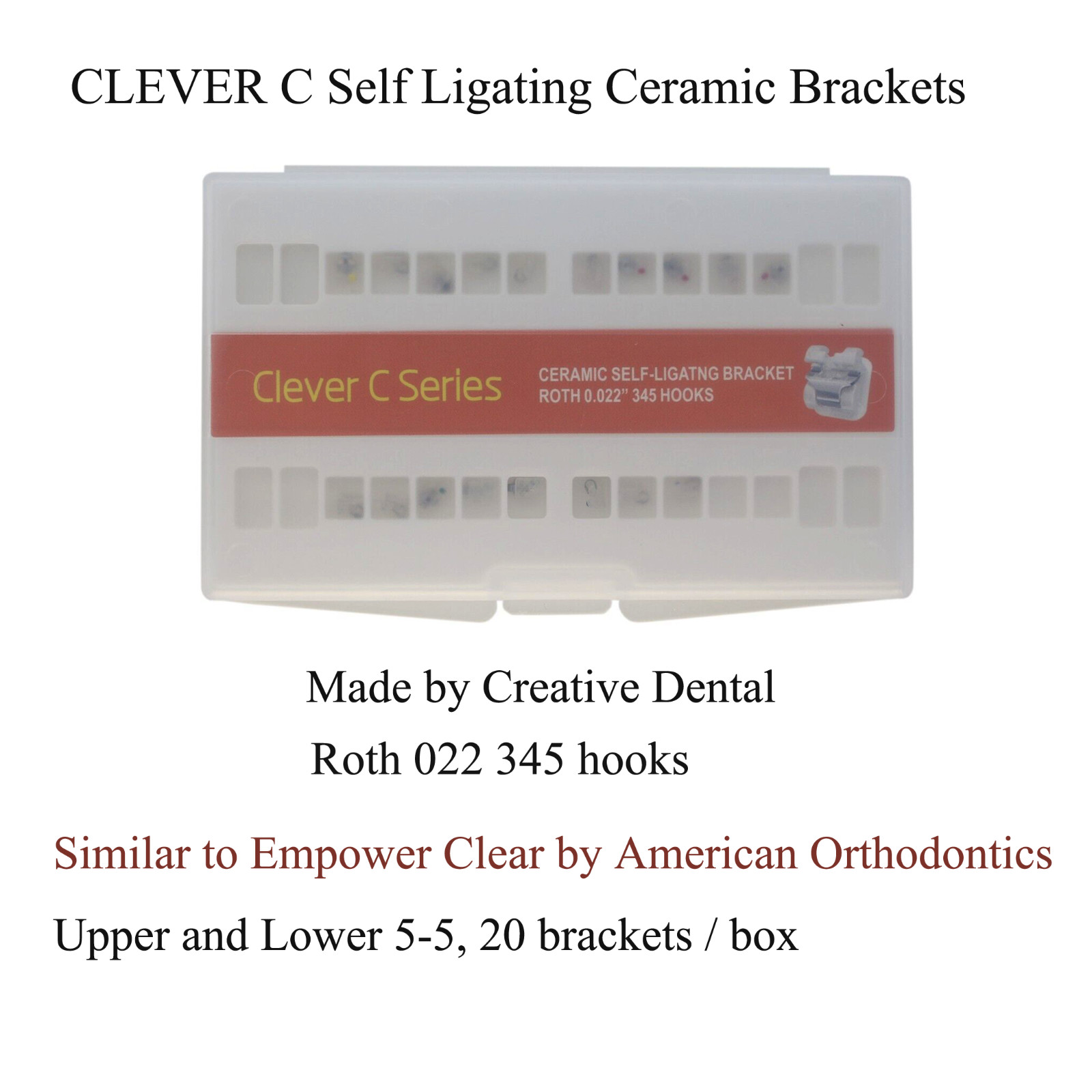 Orthodontic Self-ligating Bracket Ceramic Braces Damon Clear 3M Clarity Roth MBT