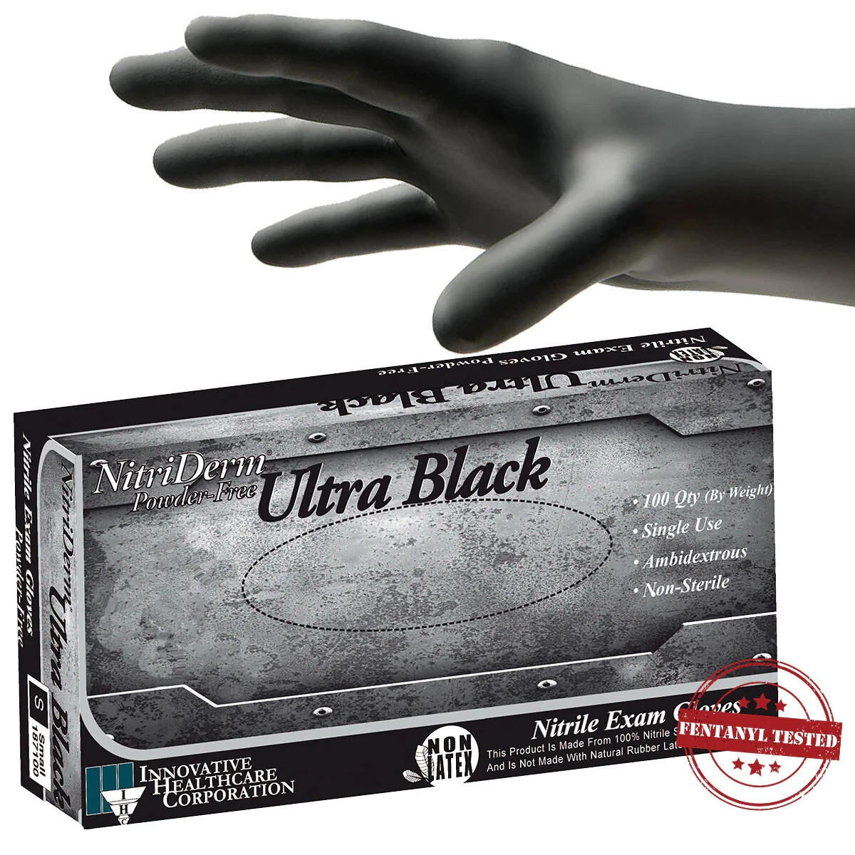 NitriDerm Ultra Black Nitrile Exam Gloves 2XL – 100CT