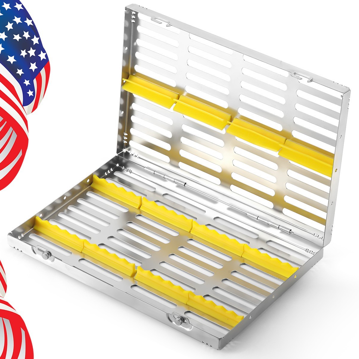 Dental Disinfection Sterilization Case Autoclavable Instrument Box 5/10/20 Grid