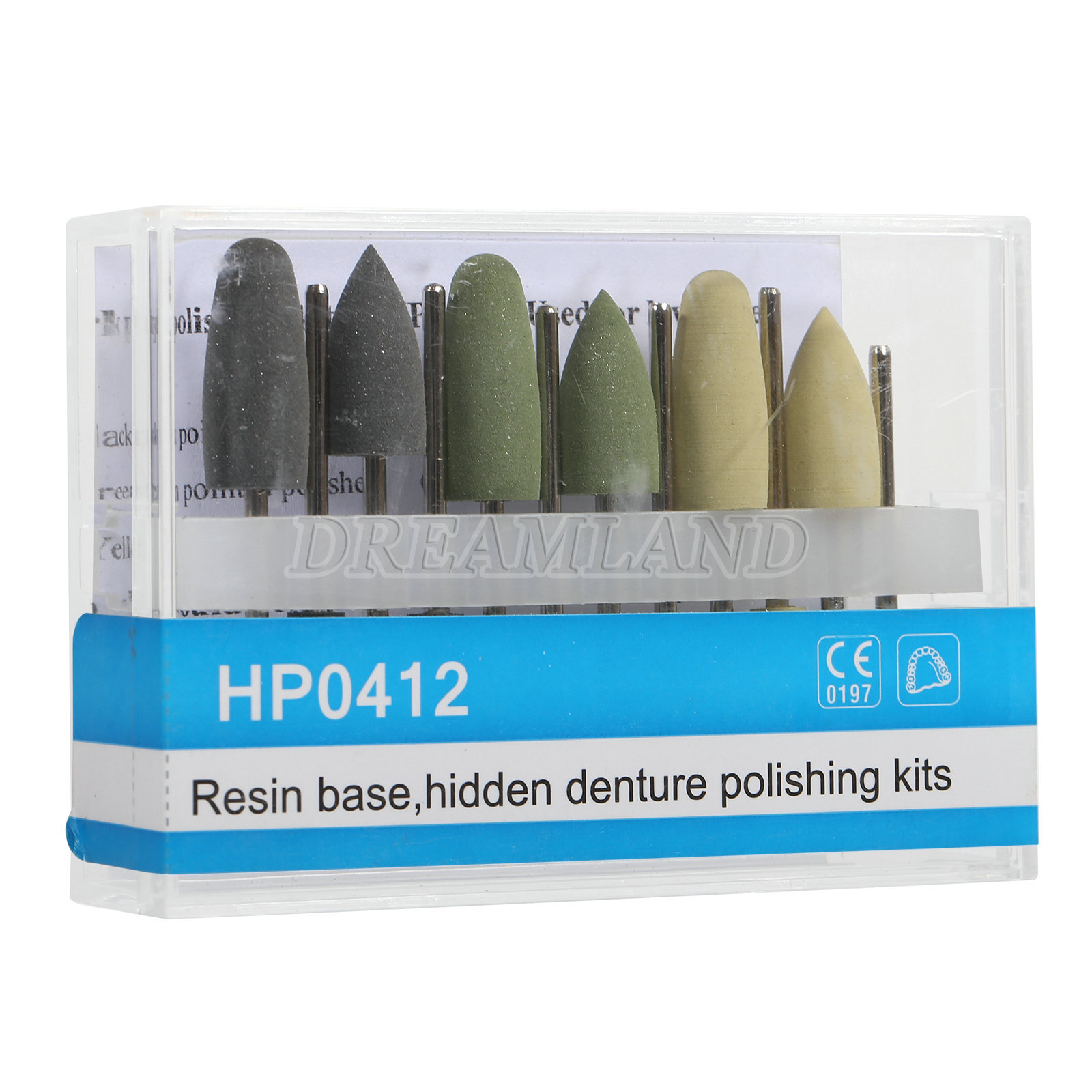 5X Dental Resin Base Hidden Denture Polishing Kit HP0412 For Low-Speed Handpiece