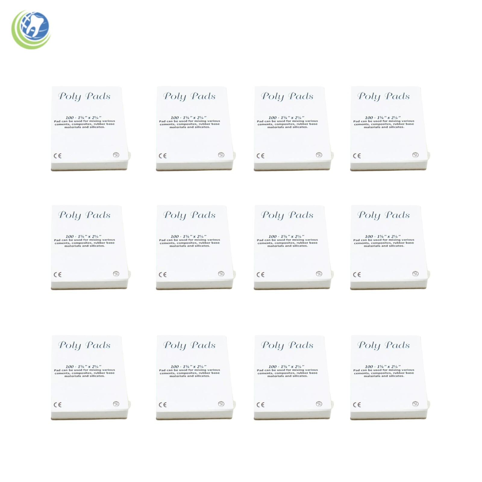 Dental Disposable Mixing Poly Pad 1 5/8″ x 2 1/8″ Pack of 12 (100 sheets/pad)