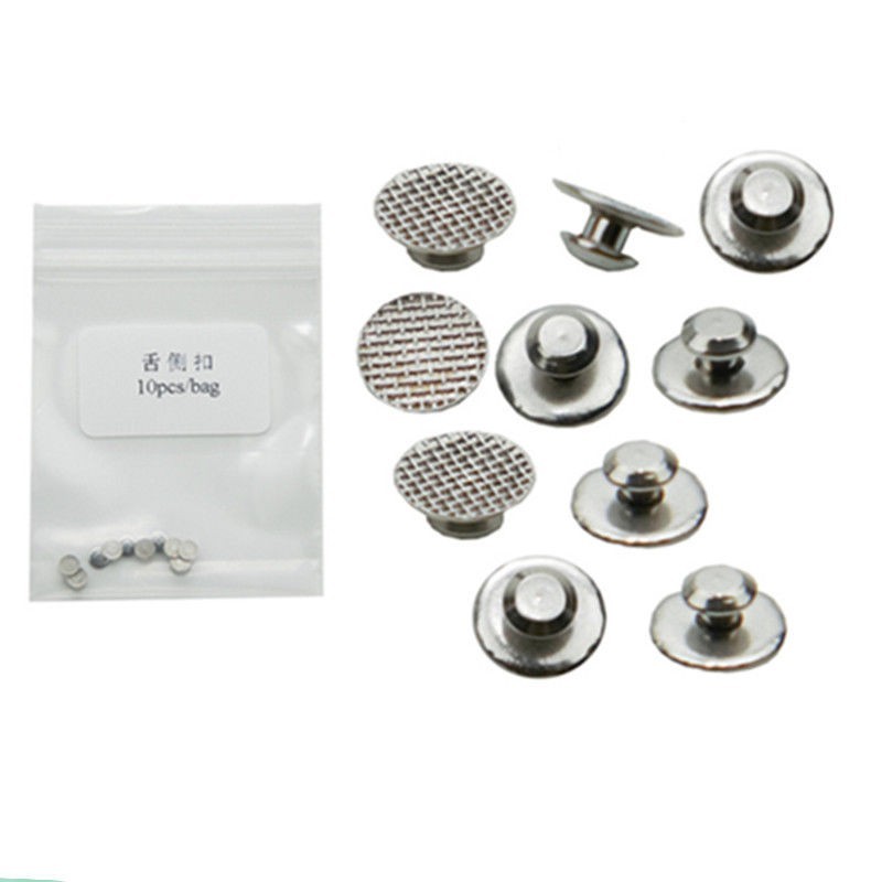 50Pcs Dental Orthodontic Bondable Split Metal Lingual Buttons Round Mesh Base