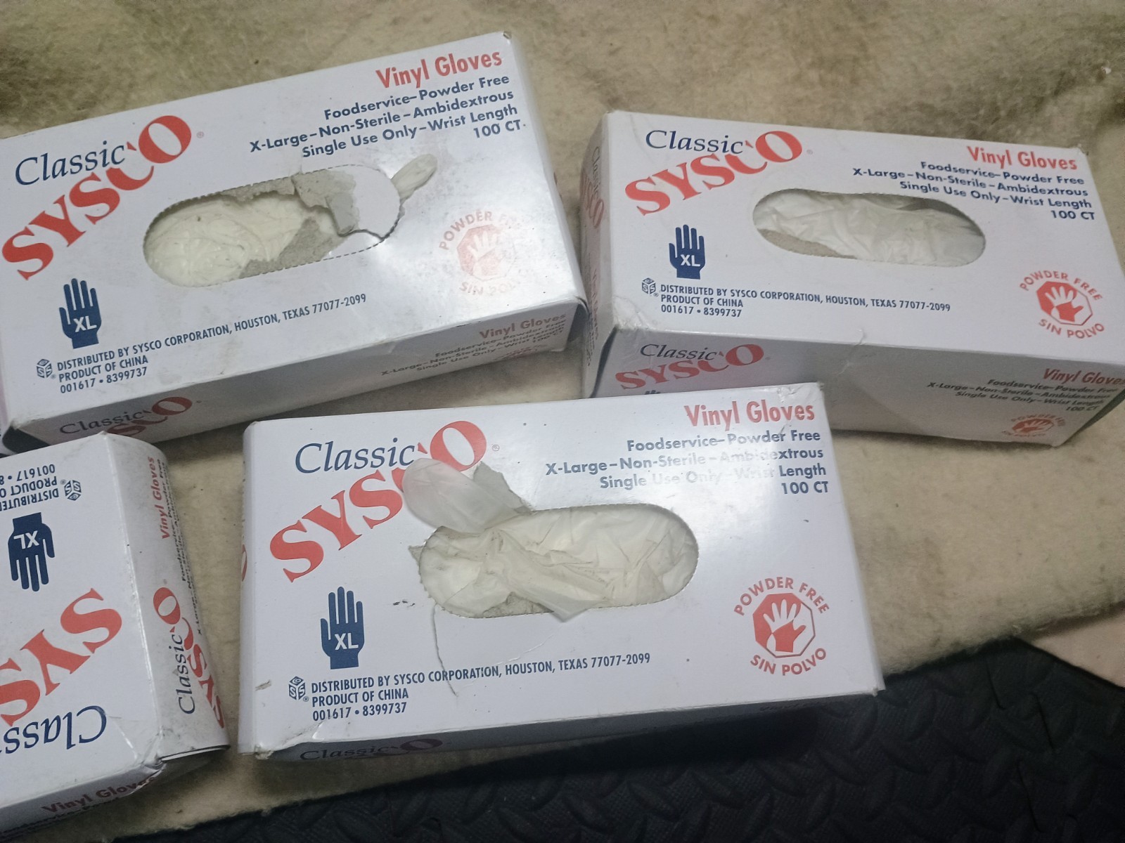 lot (3) open box SYSCO HIGH Performance Nitrile Gloves sz XL Powder Free *READ*