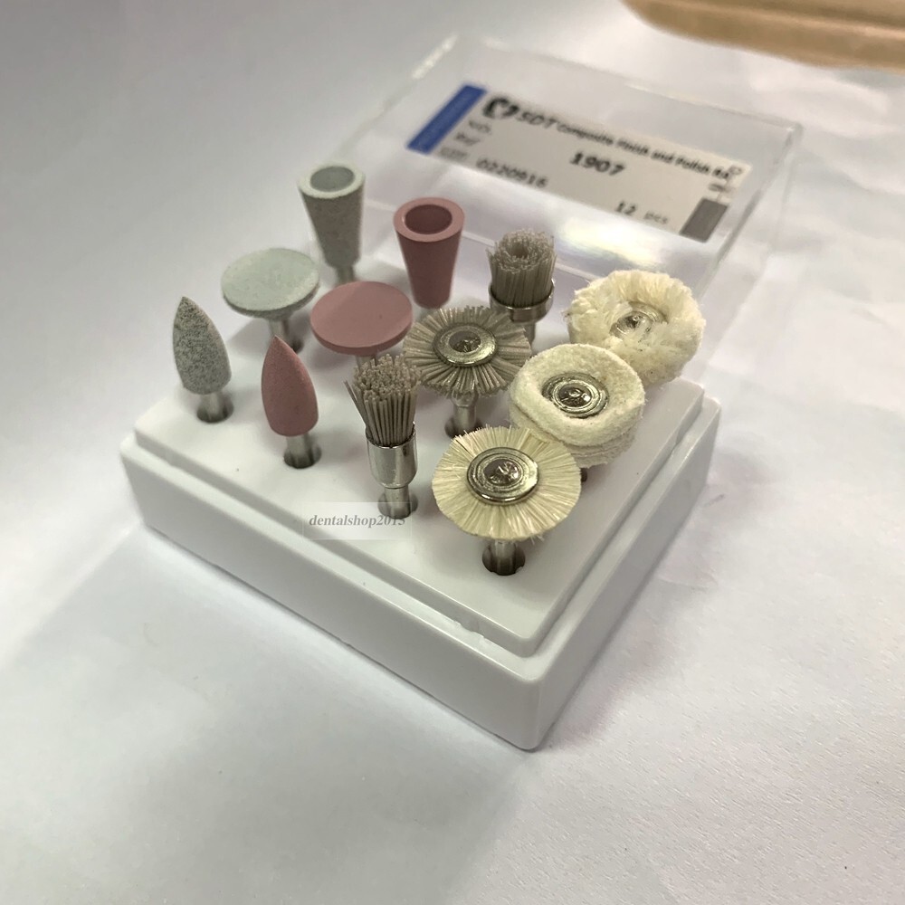 12pcs Composite polishing burs finishing brush RA lab for low speed handpiece