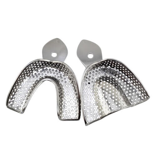 Dental Autoclavable Metal Impression Trays Stainless Steel Upper + Lower Choose