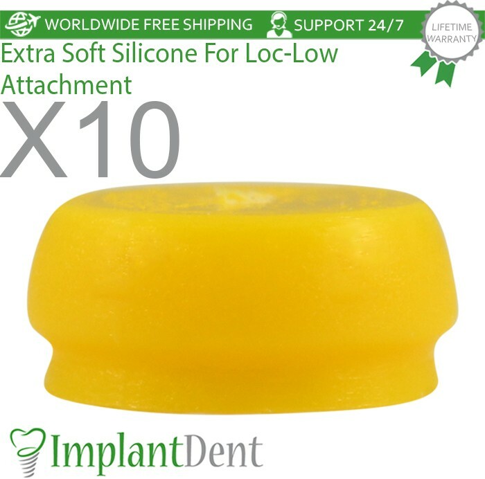 10x Extra Soft Silicone Cap Insert For Loc Low Attachment Dental Prosthetics