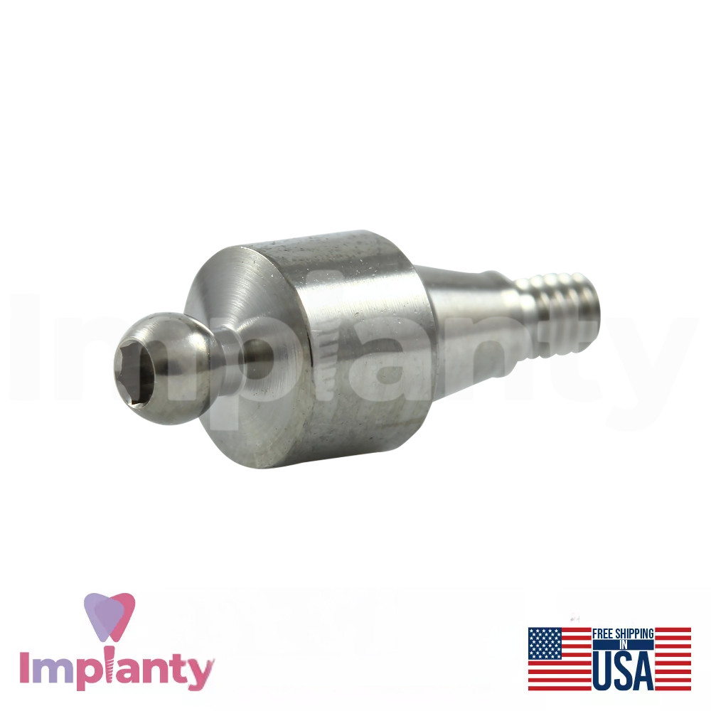 1x Dental Straight Ball Attachment Soft Set Conical Connection RP 2.65mm System