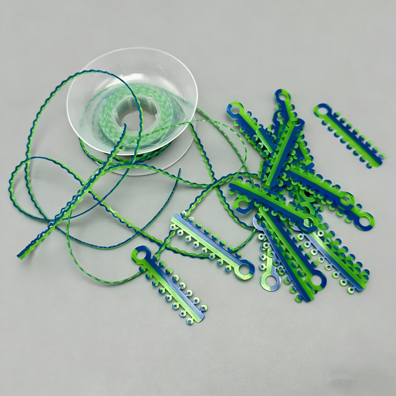 Dental Orthodontic Ligature Ties 320 Ties + Elastic Power Chain Short Long Close