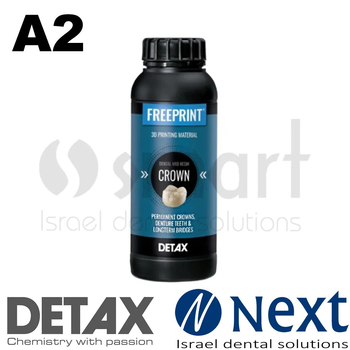 Detax Freeprint Crown 3D Printing permanent teeth 0.5L Long term bridge A2