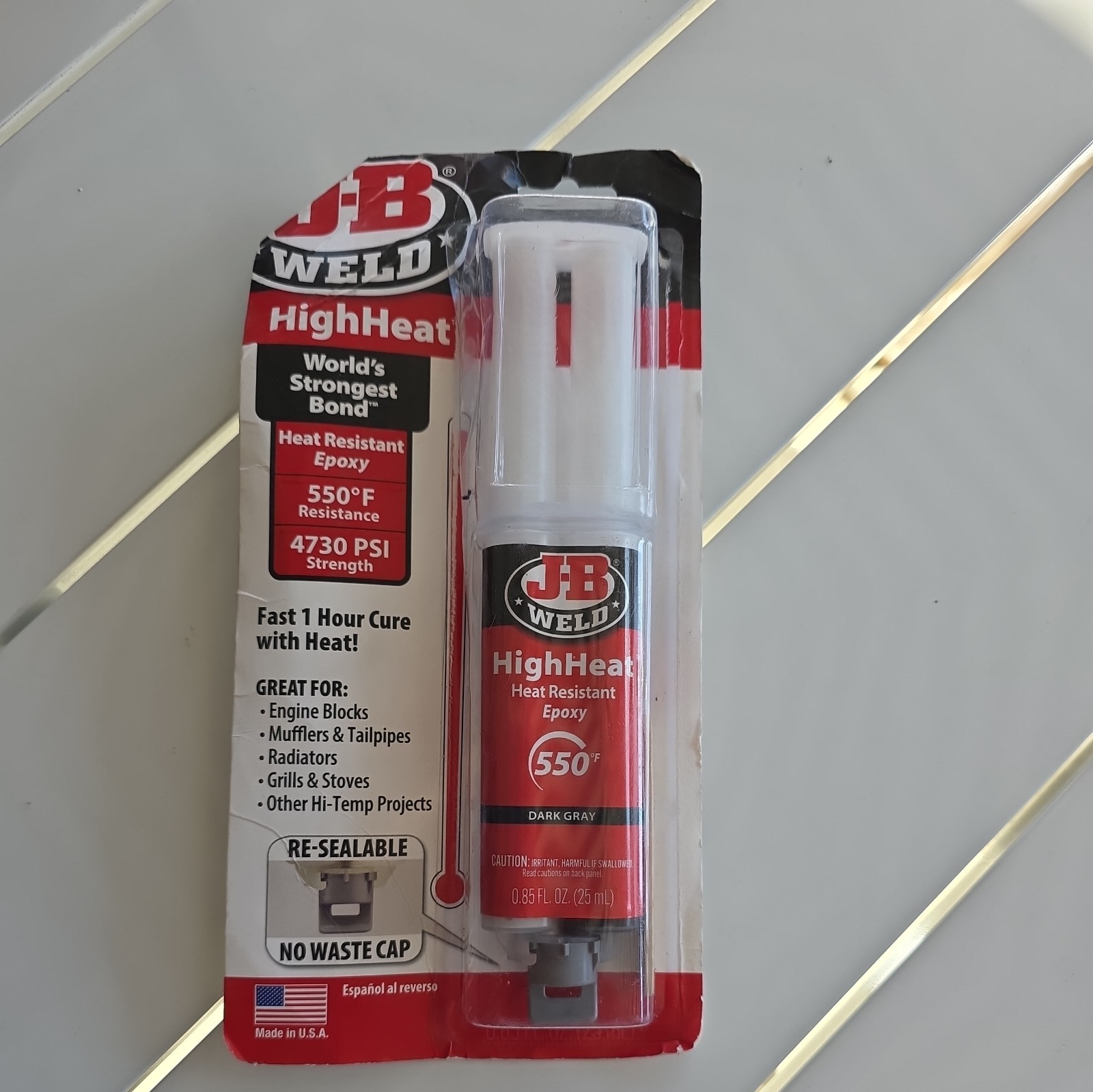 J-B Weld Epoxy Syringe 25 ml HighHeat Temperature Resistant General Purpose Grey