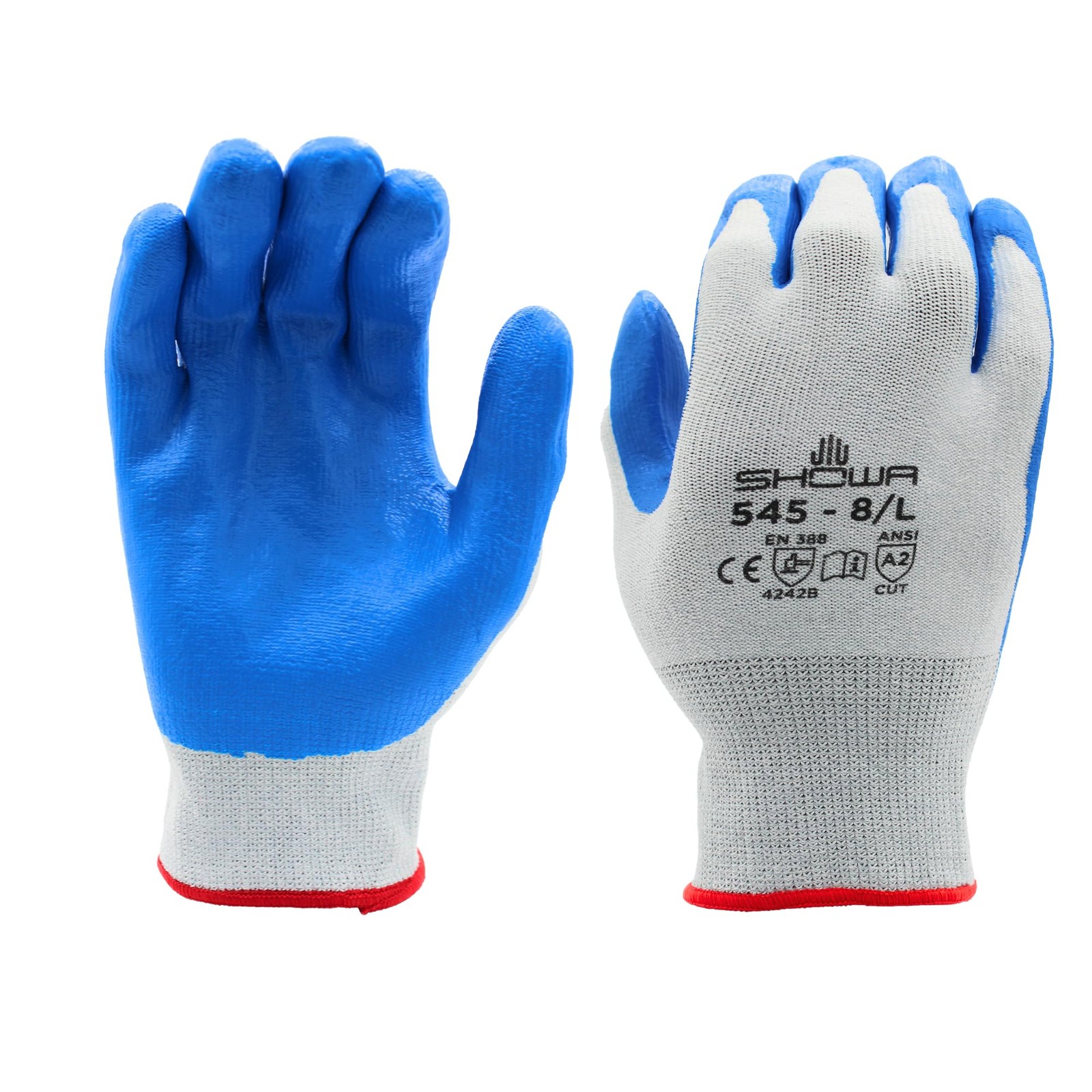 Showa 545 Nitrile Palm Coated A2 Cut Resistant Safety Glove Hppe Liner 13-Gauge