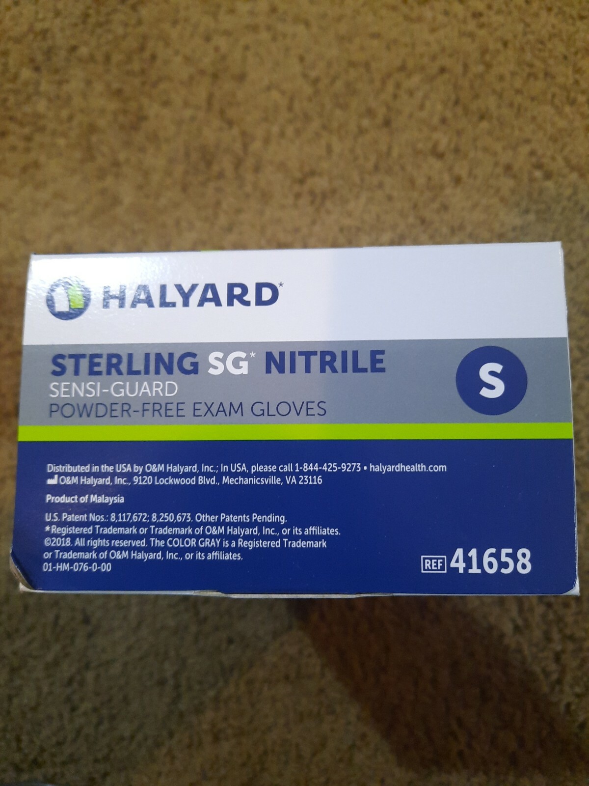 Halyard Sterling Nitrile Exam Gloves, Powder-Free, Non-Latex, Small Box of 250