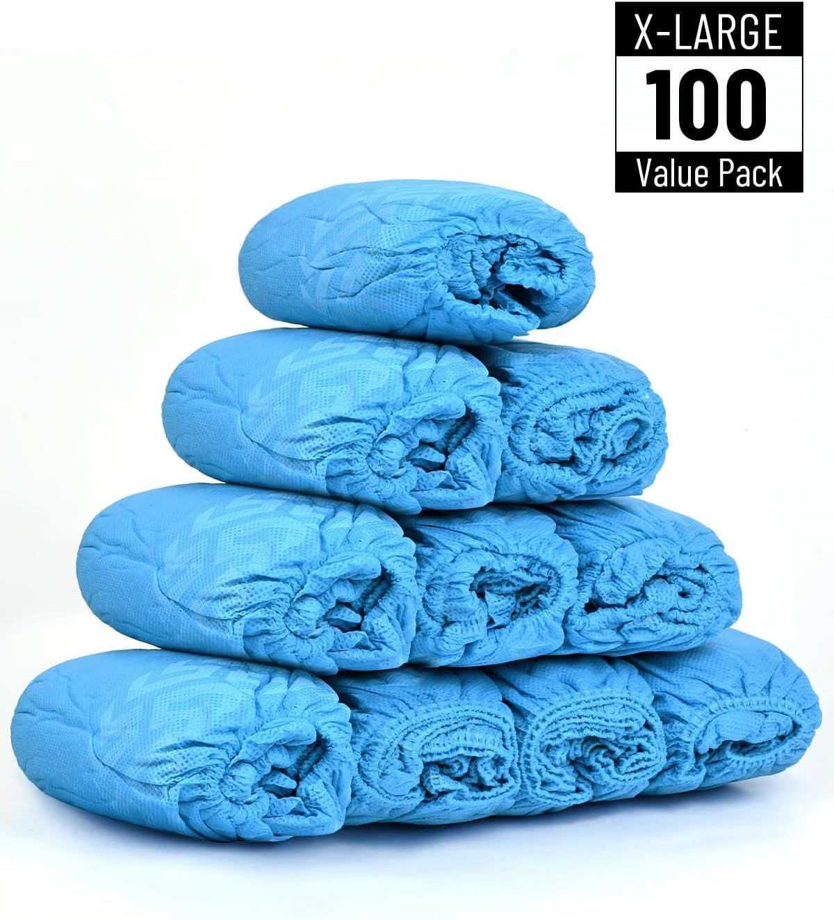 X-Large 100 Count Shoe Covers Disposable Non-Slip, Premium Cloth Boot Covers, Sl