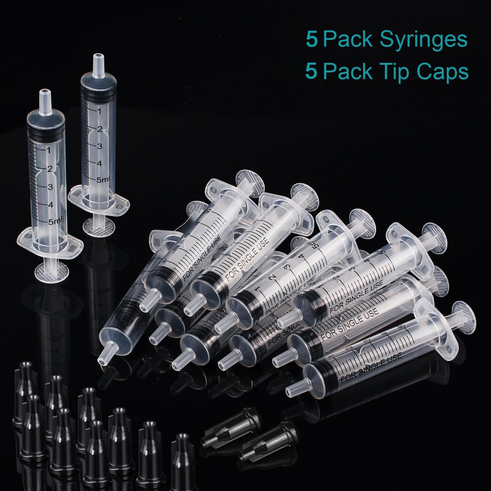 5ml Plastic Syringe Without Needle for Liquid – Measuring 5ml, transparent