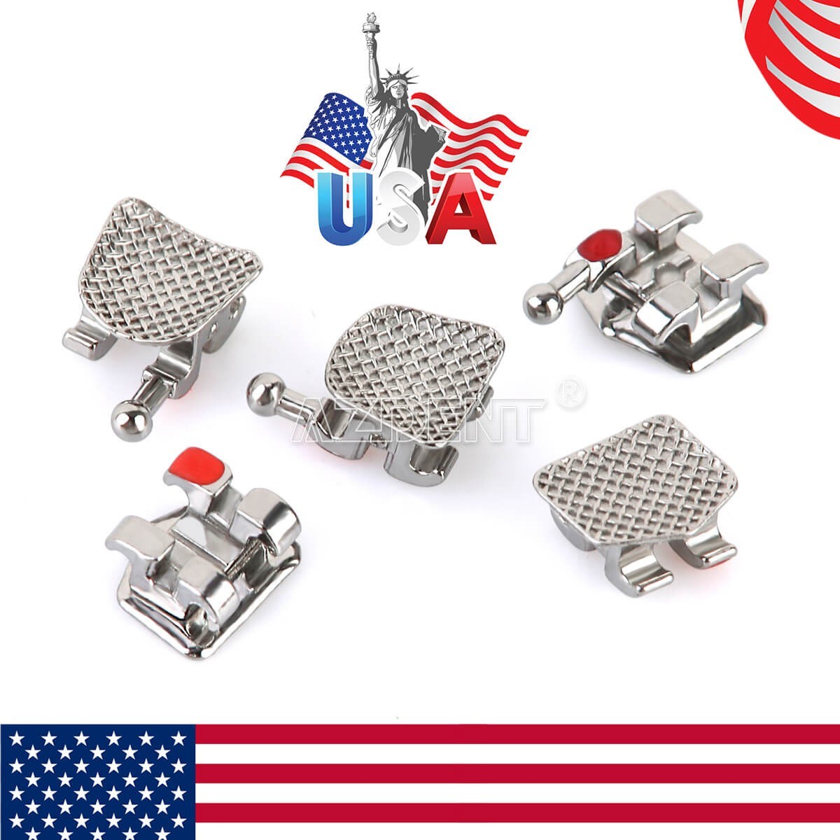 20pcs Dental Orthodontic Brackets Standard MBT Slot 022 Hook 3-4-5 Braces