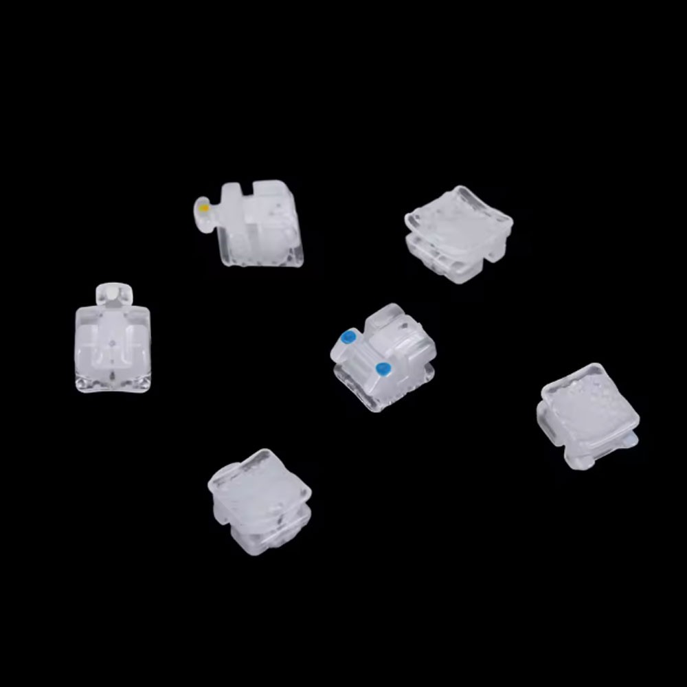 Ceramic Self Ligiating Brackets Roth/ MBT 345 Hook 022 Slot Dental 1Set / 20pcs