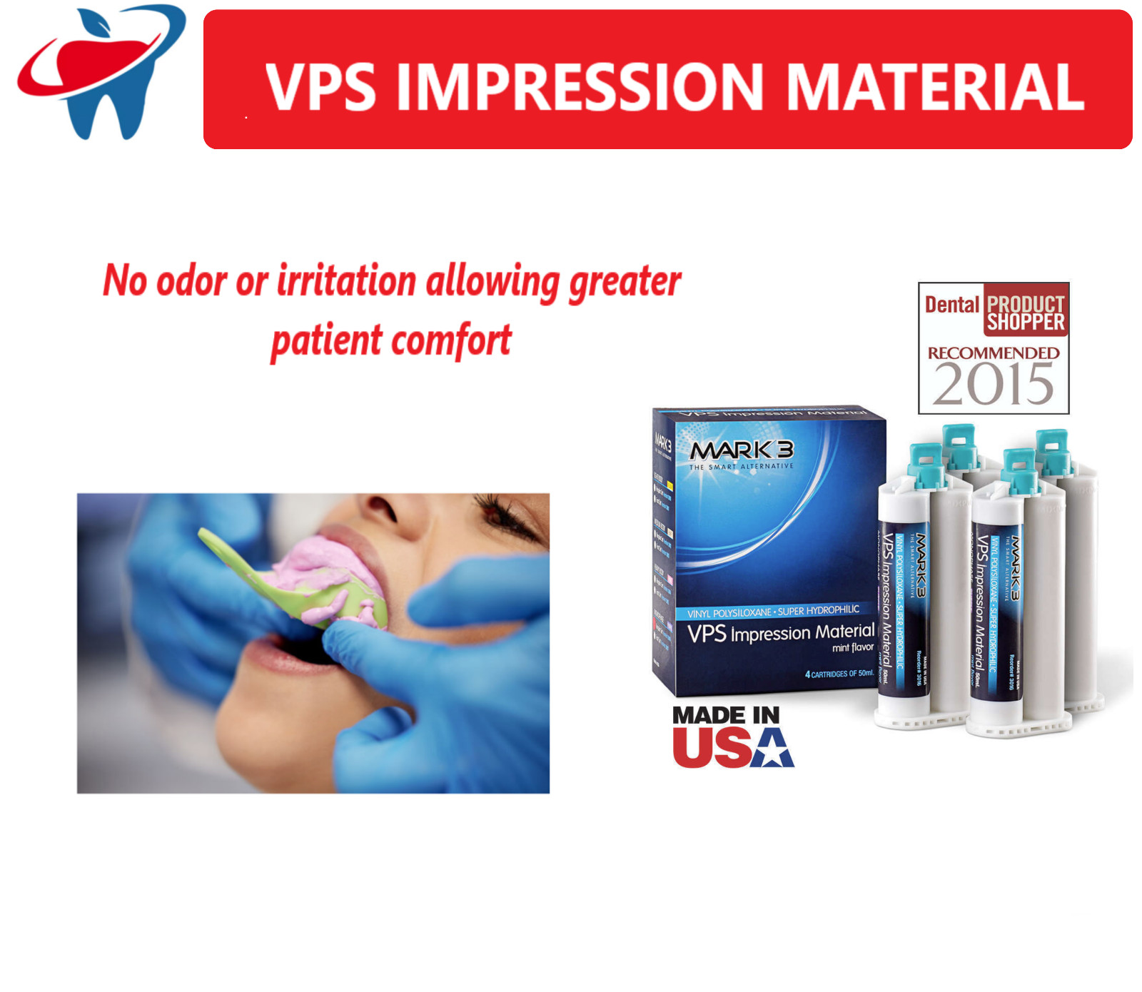 MARK3 Dental VPS Impression Material HEAVY BODY FAST SET Alginate made in USA