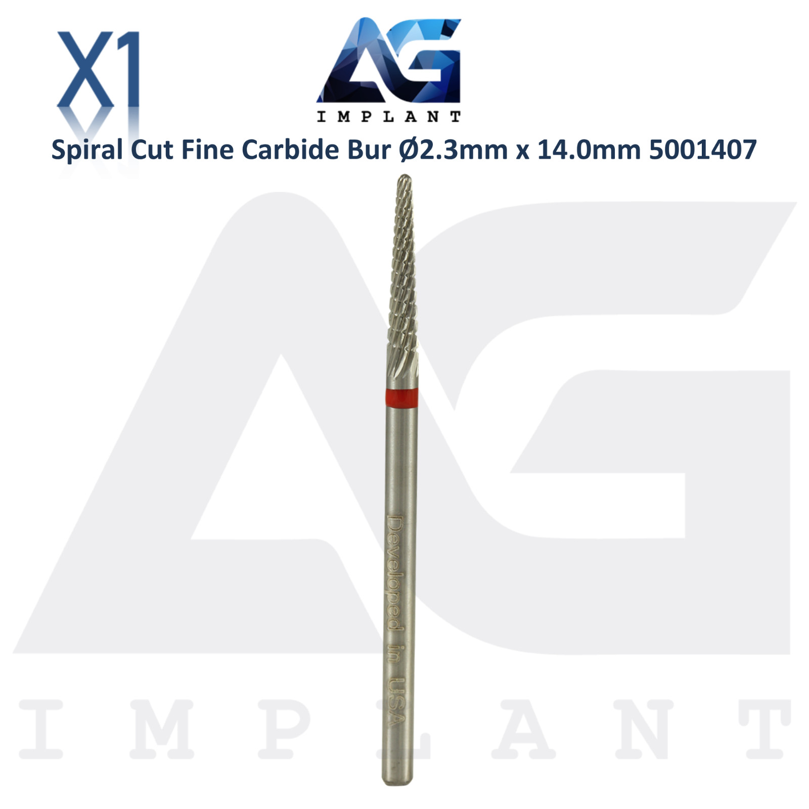 Dental Wilson Spiral Cut Cone Fine Bur Ø2.3x14mm Tungsten Carbide Tool 5001407