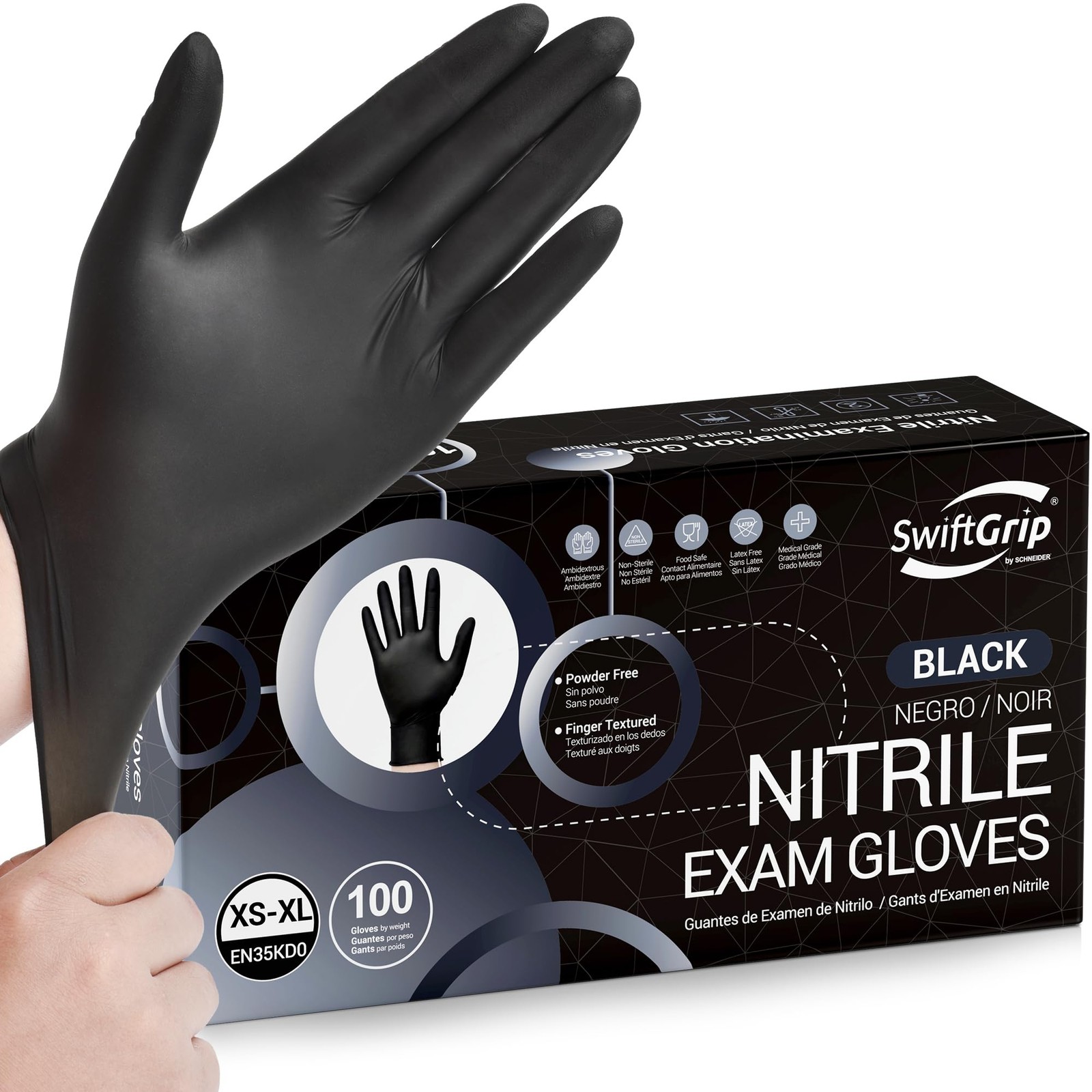 Disposable Nitrile Exam Gloves, Black Nitrile Gloves Disposable Latex Free fo…