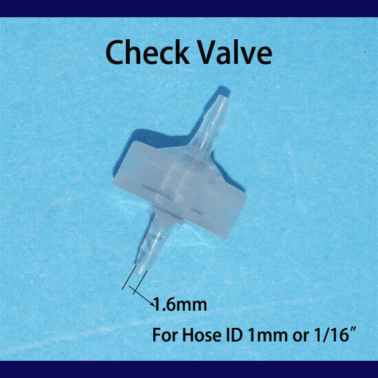 1/2/3/4/5/6mm Inline Plastic Check Valve 1/16 3/32 1/8 3/16 inch in Hose Barb