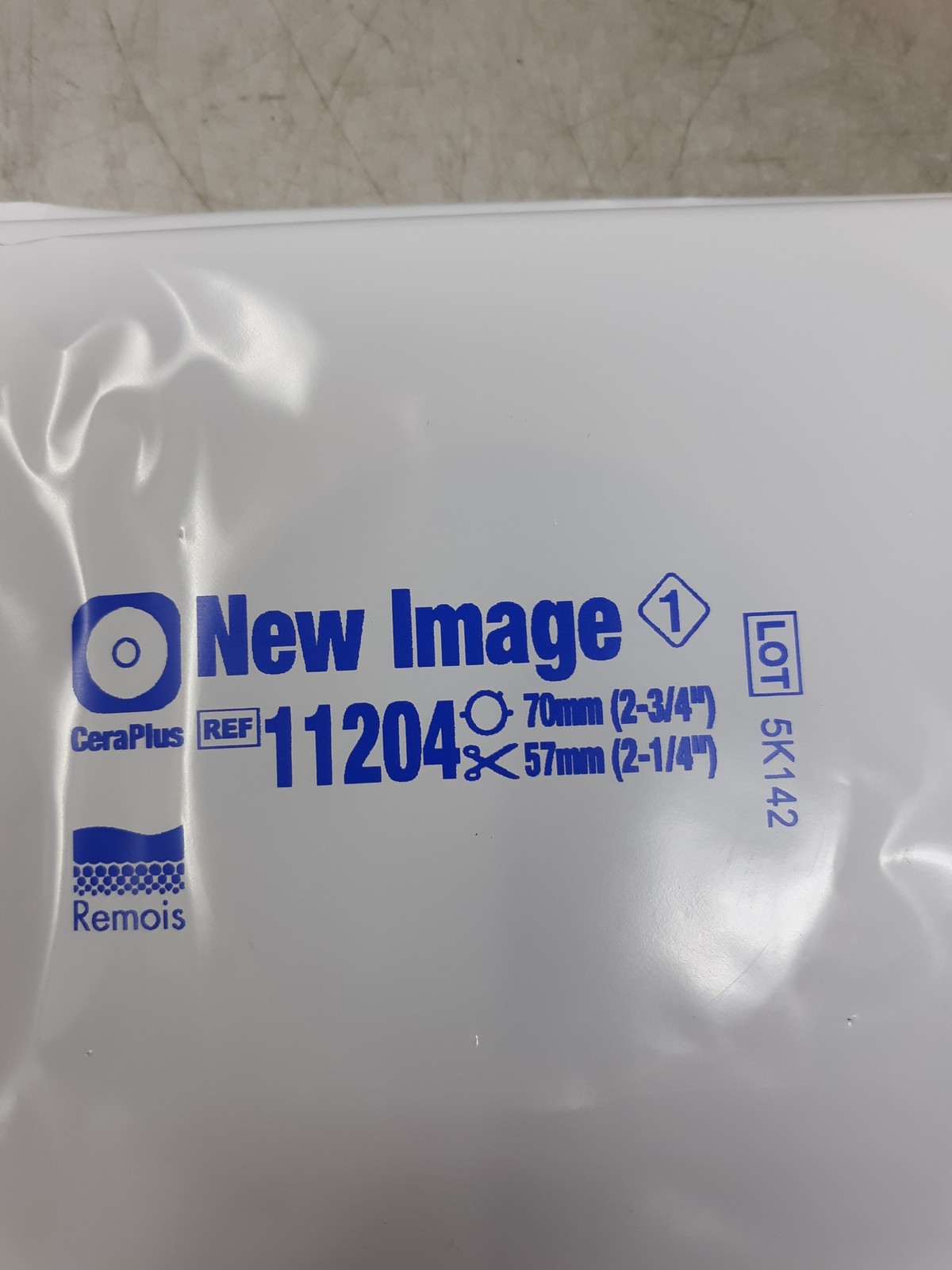 New Image CeraPlus 2-Piece Ostomy Skin Barrier Tape 70mm/57mm 5 Units REF 11204
