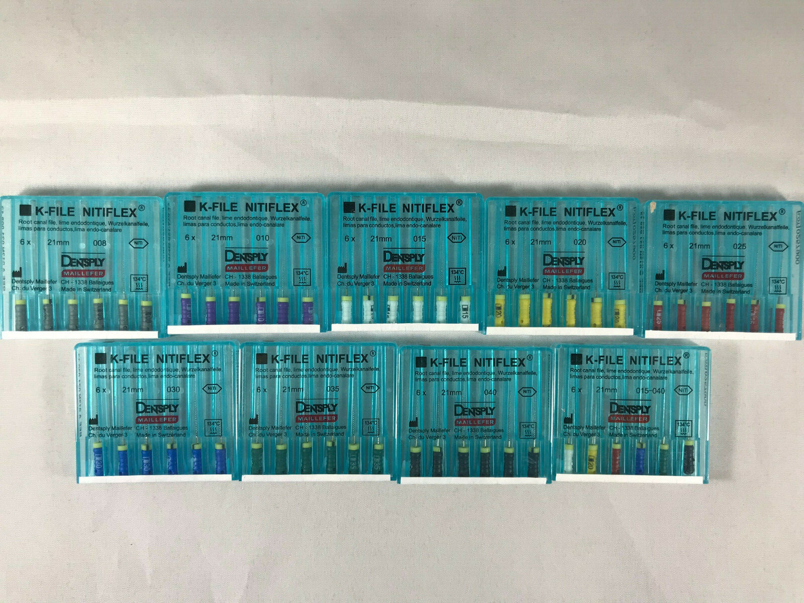 Dentsply Maillefer K-file Endodontic NiTiFlex steel 21mm All sizes 30 files/pk