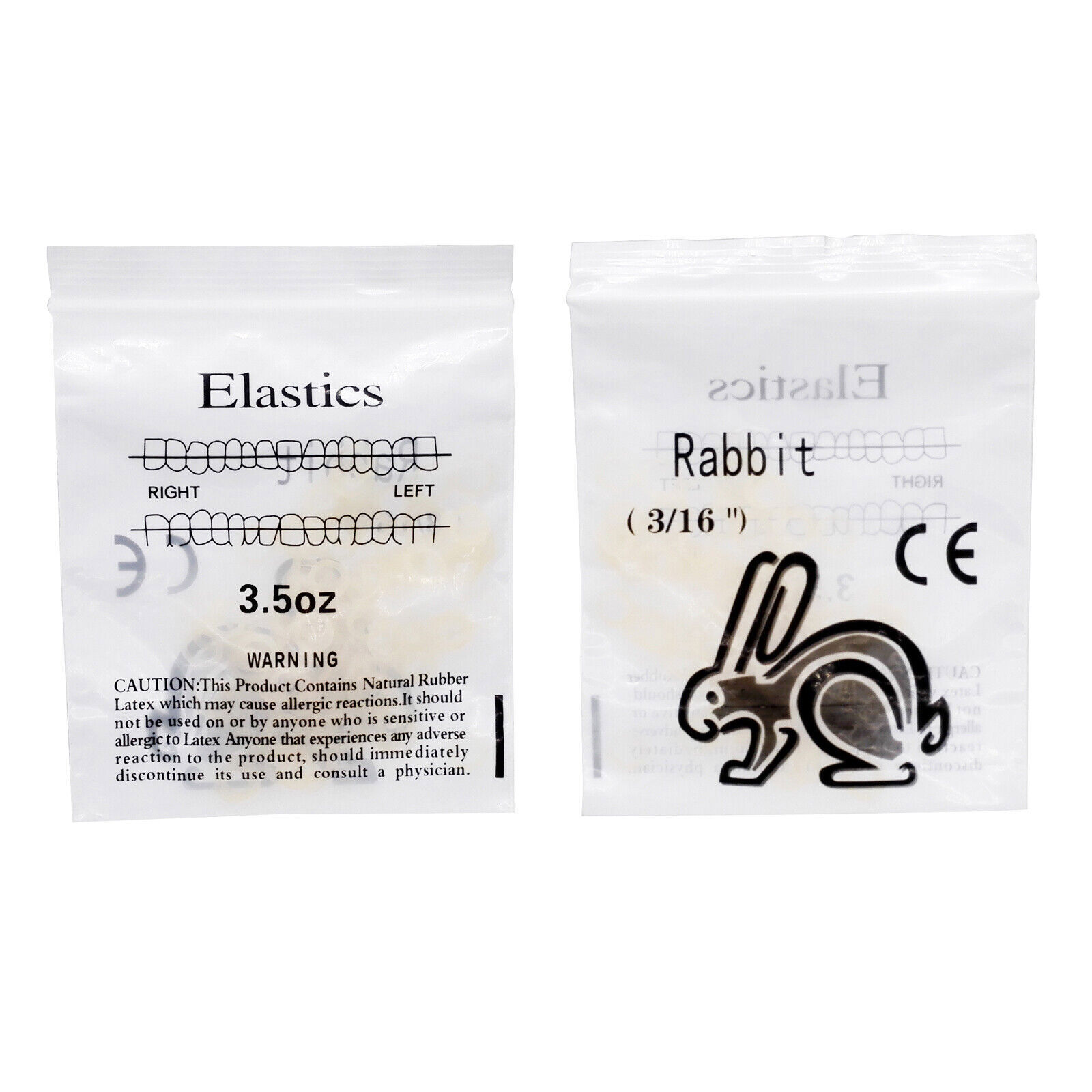 100pcs Dental Orthodontic Rubber Bands Elastics Latex Braces Non-toxic Tool 3.5