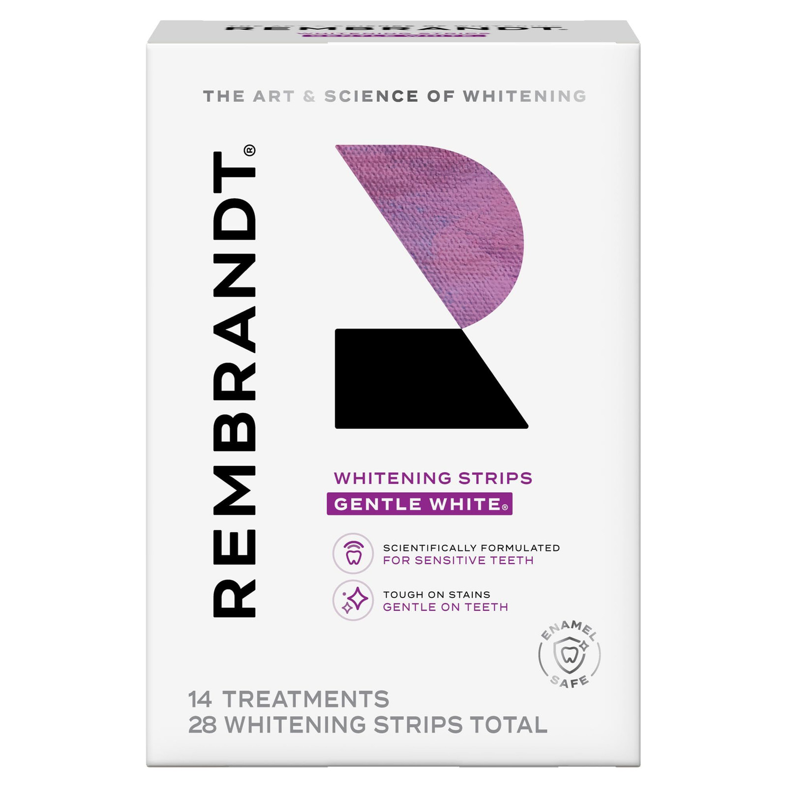 Rembrandt Teeth Whitening Strips, Gentle White, Sensitive White
