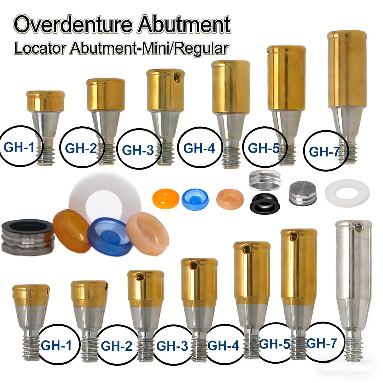 Hiossen Dental Locator Abutment Mini/Regular Fit Zest Classic Retention Inserts