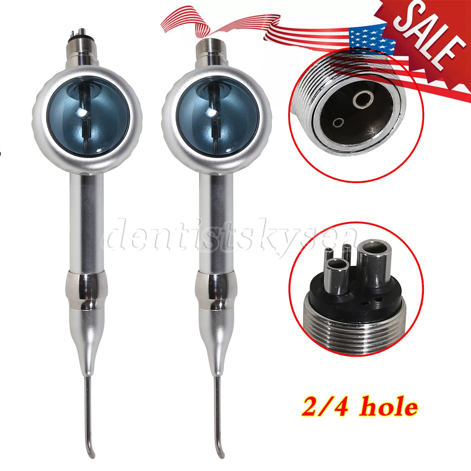 Dental Polisher Air flow Polishing prophy jet Handpiece teeth sand white2/4Holes