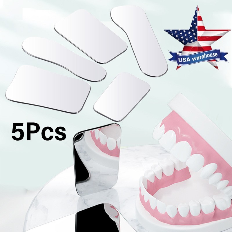 1Set/5Pc Dental Ortho Mouth Mirror Intraoral Photographic Reflector Glass Mirror