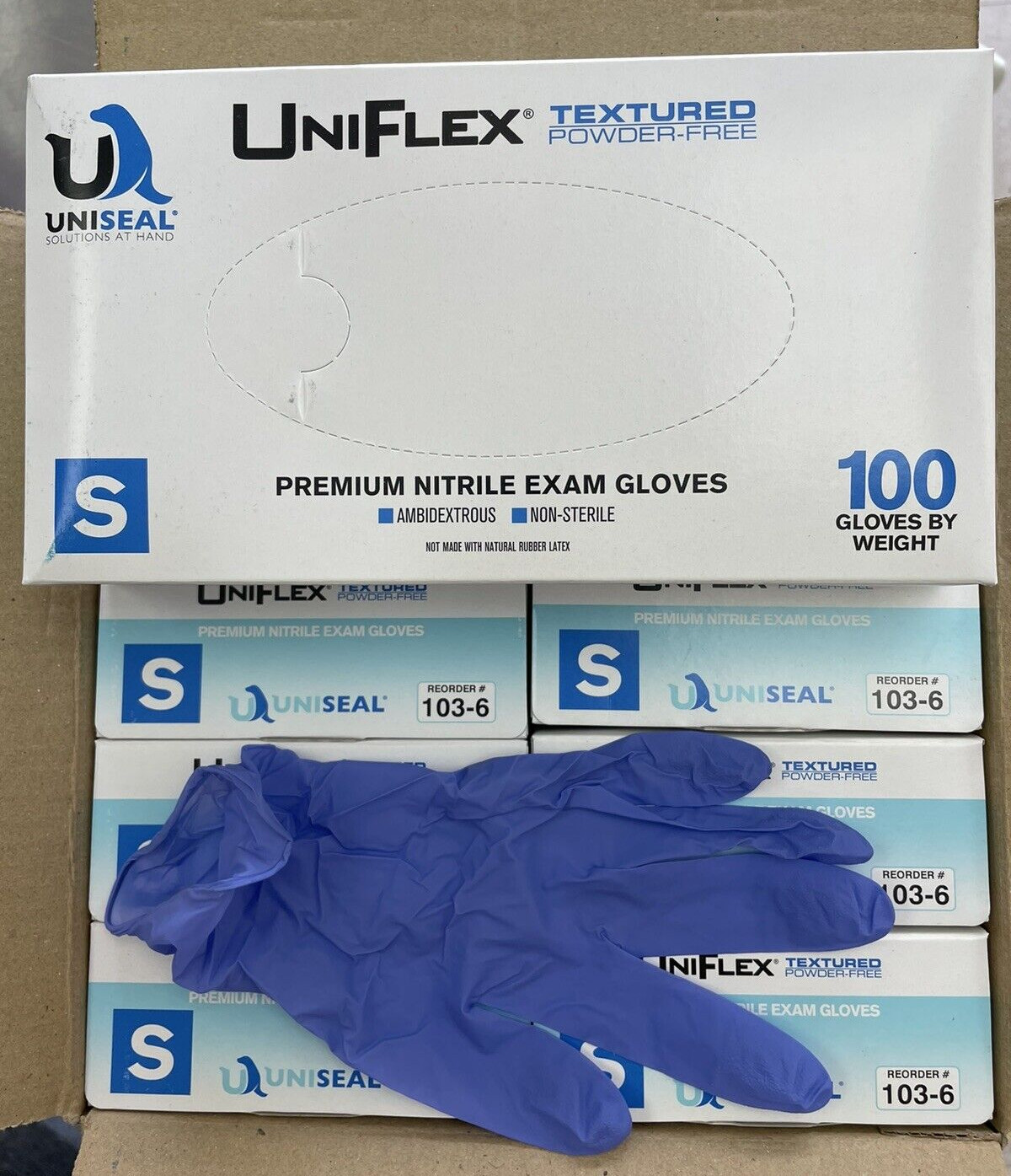 Uniseal UNIFLEX Premium Small Nitrile Exam Gloves Case/1000 Medical Dental 103-6